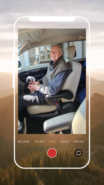 Man sitting in van for a life enrichment outing 